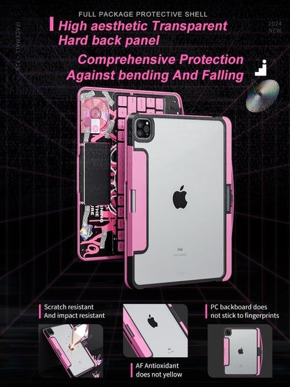 KARTICE Case with Wireless Keyboard Compatible with iPad 10th 2022 10.9 inch, Multi-Touch Trackpad, 7 Color Backlight, 360° Rotating Stand with Pencil Holder for 10th, Excludes iPad and Pencil