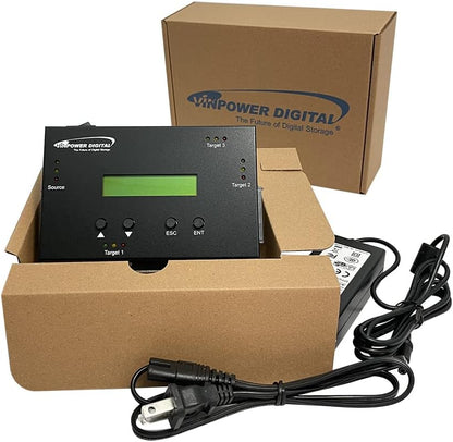 Vinpower 1 to 3 SATA 2.5" & 3.5" Hard Disk Drive/Solid State Drive (HDD/SSD) Clone Duplicator and DOD Level Eraser