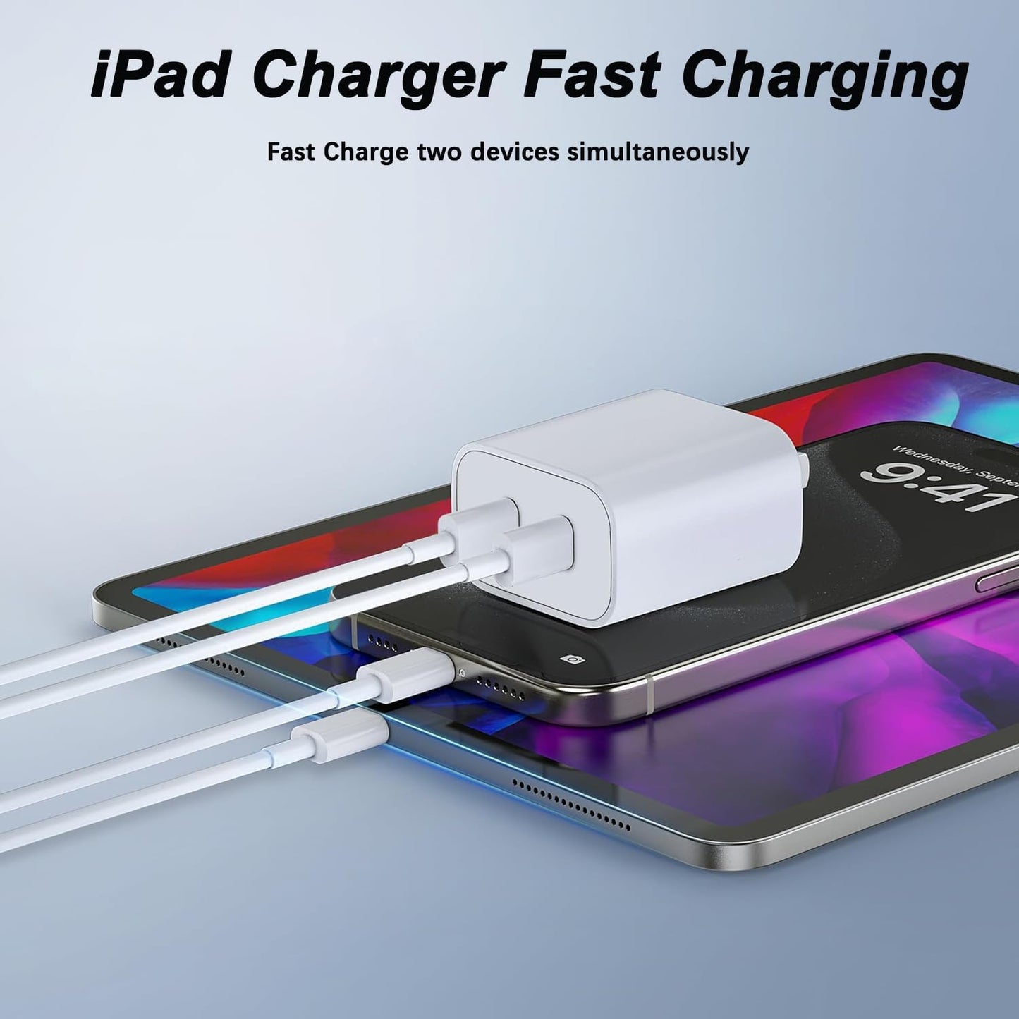 for iPhone Fast Charger,Dual Port USB C iPhone Charger Fast Charging Block,Super Fast Apple Double Type C Wall Charger,2Pack 10FT Quick USB C Lightning Cable for iPhone 14 Pro Max/13/12 MiNi/11/XS/XR