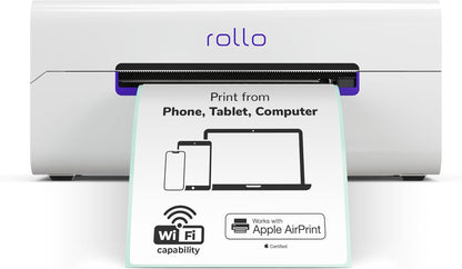 Rollo Wireless Shipping Label Printer - Wi-Fi Thermal Label Printer 4x6 for Shipping Packages - AirPrint from iPhone, iPad, Mac - Supports Windows, Chromebook, Android, Linux