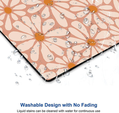 Mouse Pad, Premium-Textured Mouse Mat, Non-Slip Rubber Base Mousepad for Laptop, Computer & PC,9.5×7.9 in,Beautiful Orange Floral