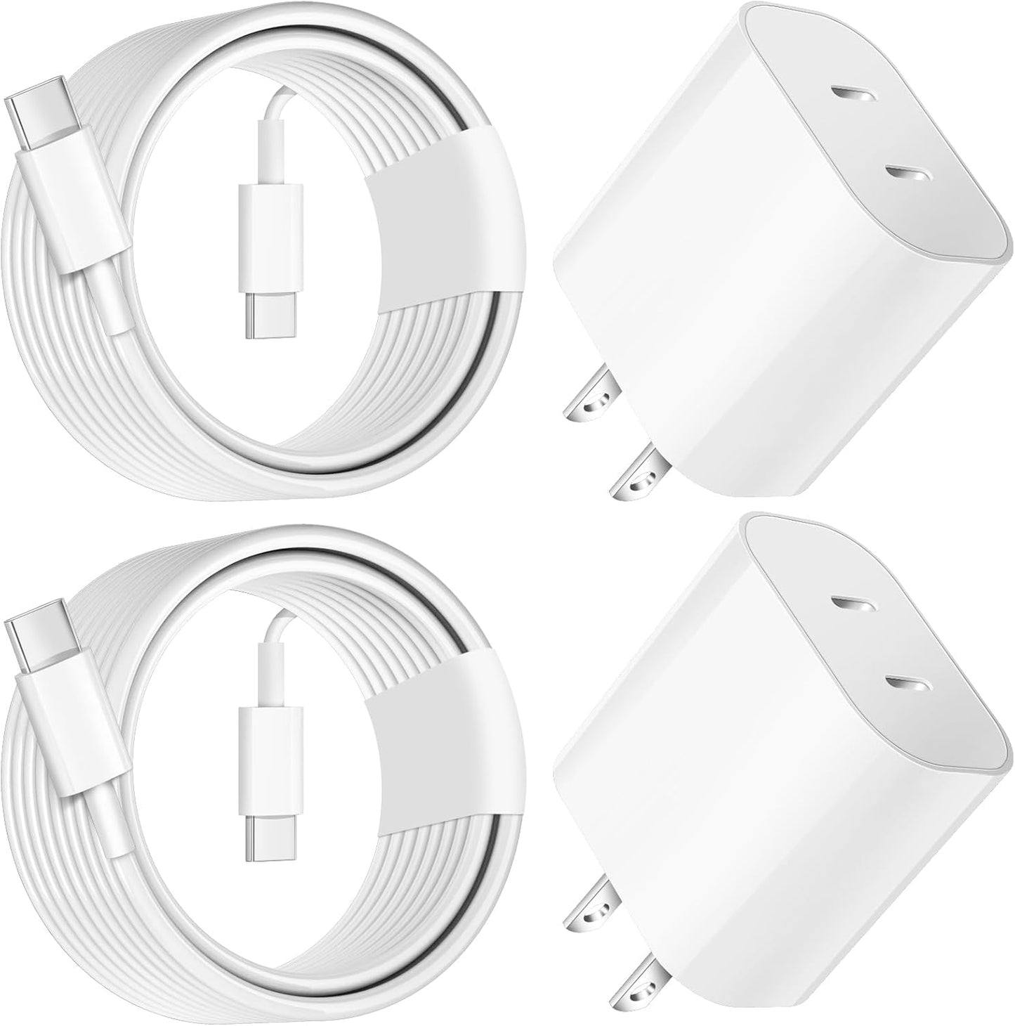 Fast iPhone 16 15 Charger,Dual Port USB C Charger Fast Charging Block,2Pack Quick USB C Apple Wall Power Adapter,6FT USBC to C Cable for iPhone 16 Pro Max/16 Pro/16 Plus/16e/15 Pro Max/15 Pro/iPad Pro