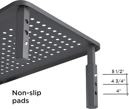 EVOOMI Monitor Stand Riser - Upgraded for Faster Productivity - Anti-Skid, HD Hexagonal Steel - Free Cable Ties - Computer Stand - Laptop, Desktop, Printer, iMac (Simple)