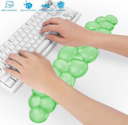 Gel Cloud Keyboard Wrist Rest, Cute Wrist Support and Arm Support Keyboard Rest for Keyboard Typing Pain Relief，Suitable for Office/Computer/Laptop/Gaming（Keyboard Wrist Rest Green）