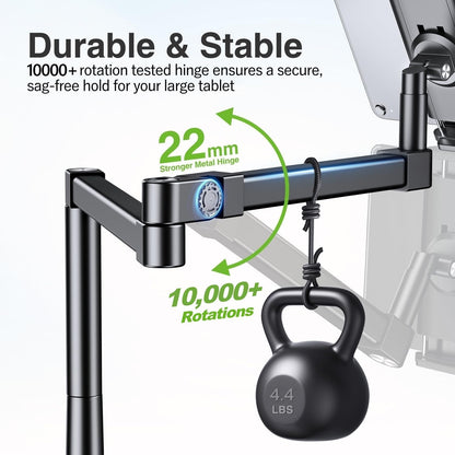 elitehood 28in Long Arm iPad Desk Mount, Heavy Duty Aluminum Tablet Arm Mount for Desk Bed Sofa, Compatible with iPad Pro 13/12.9 Air Mini, iPhone, Portable Monitor and 4.7-13in Tablets