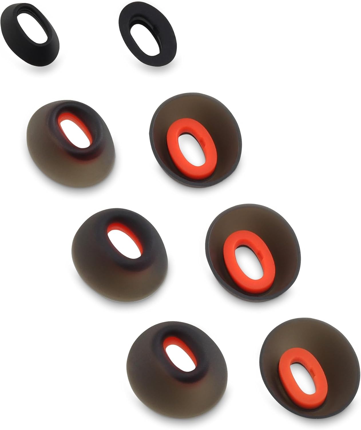 Replacement Silicone Ear Tips for JBL Tune Flex Wireless Earbuds, 8 Pairs (XS/S/M/L, Black)