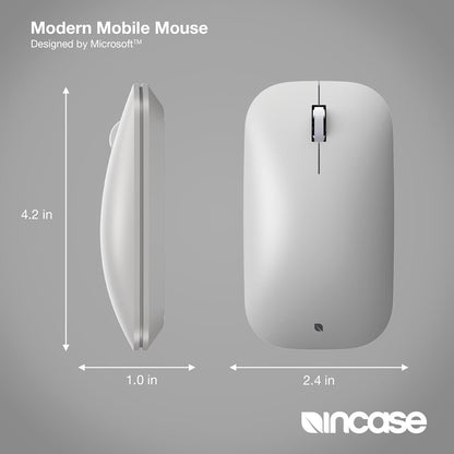 Incase Modern Mobile Mouse – Designed by Microsoft – Lightweight, Precision Navigation, Right/Left Hand Use, Scroll Wheel, BlueTrack Technology, Wireless Bluetooth for Mac/Windows/8/10/11 (Platinum)