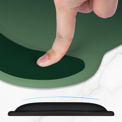 ITNRSIIET Ergonomic Mouse Pad with Comfort Gel Wrist Rest, Non-Slip PU Base, Smooth Textured Surface, Reduces Hand Fatigue & Wrist Pain, 8.7 x 7.2 Inch for Office Gaming Home, Deep Green Gradient