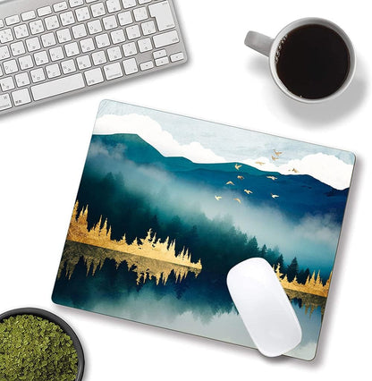 Mountains Landscape Mouse Mat, Waterproof Non Slip Rubber Base Mouse Pad for Office Laptop, 9.5"x7.9"x0.12" Inch