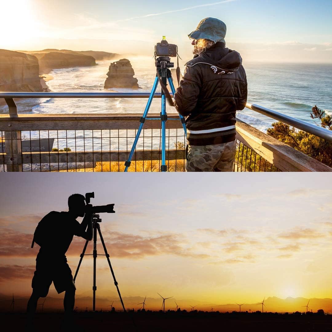 Victiv 72 inch Camera Tripod, Tall Tripod for Camera Cell Phone, Heavy Duty Camera Tripod Stand, Professional Aluminum Monopod, Compatible with Canon Nikon Sony DSLR Cameras - Blue