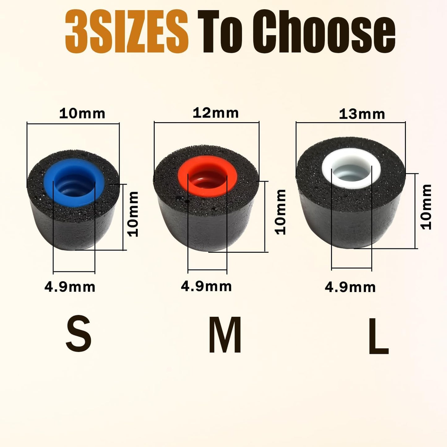 Memory Foam Tips Earbuds Tips Replacement Ear Tips Noise Reduction Anti-Slip fit 5mm-7mm Nozzle in-Ear Earphones with Storage Box