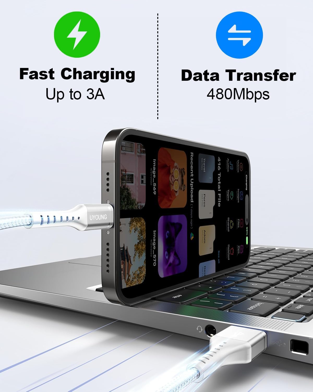 Multi Charging Cable 2Pack 6FT, 3 in 1 Charger Cable Braided Universal Phone Charging Cord with Lightning/Type C/Micro USB Ends, Multiple USB Cable for iPhone/Samsung/Google Cell Phones and More