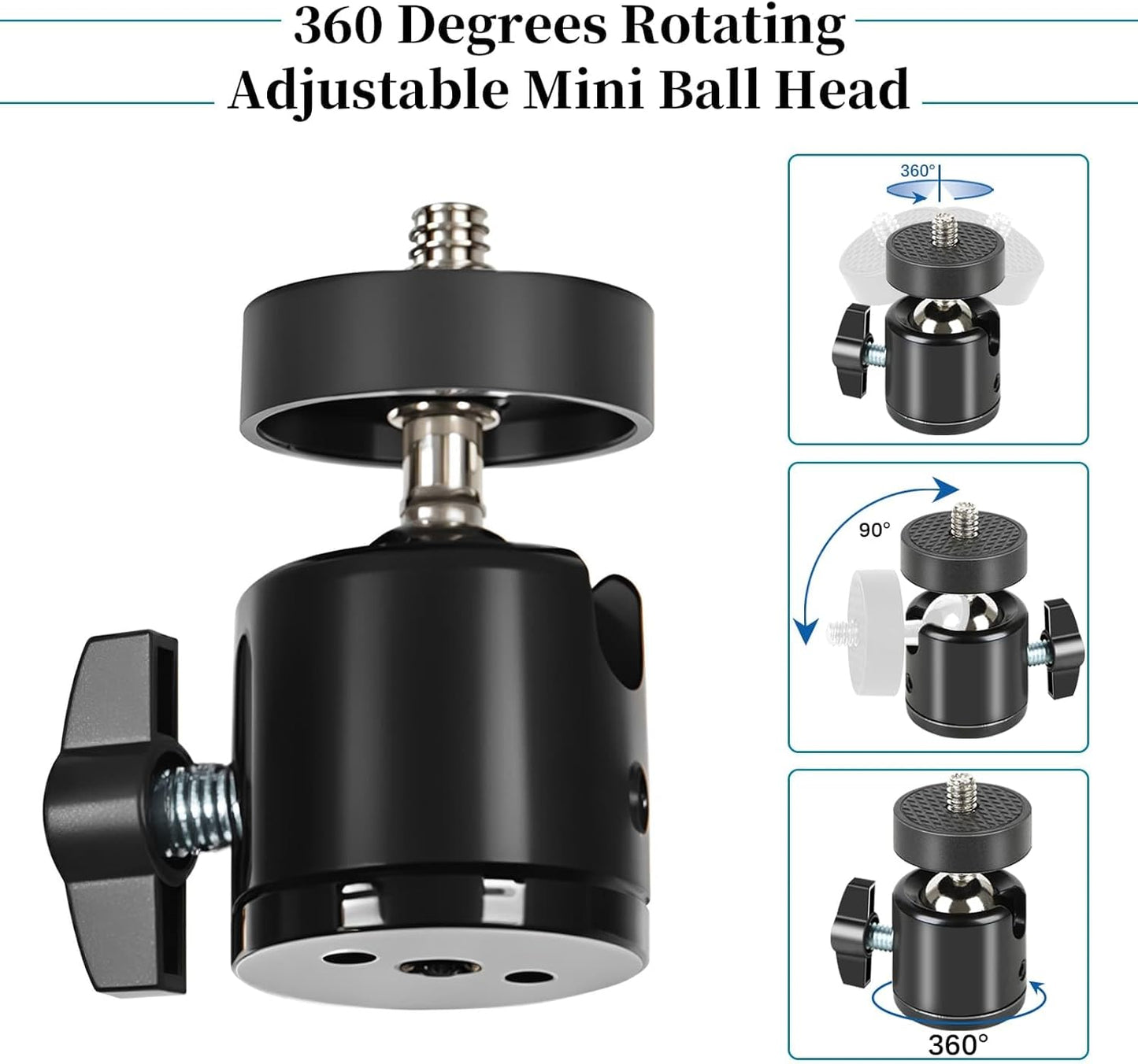 4 Pcs Trail Camera Tree Mount,1/4" x 20 Screw, 360° Rotatable Interface Tree Screw Mounting Bracket for Game Cam, Solar Panels, etc