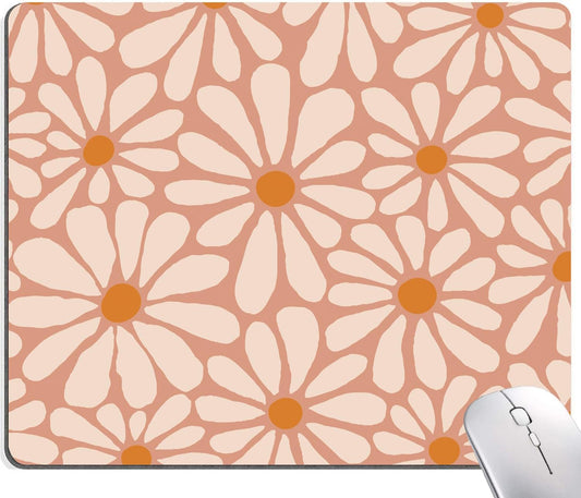 Mouse Pad, Premium-Textured Mouse Mat, Non-Slip Rubber Base Mousepad for Laptop, Computer & PC,9.5×7.9 in,Beautiful Orange Floral