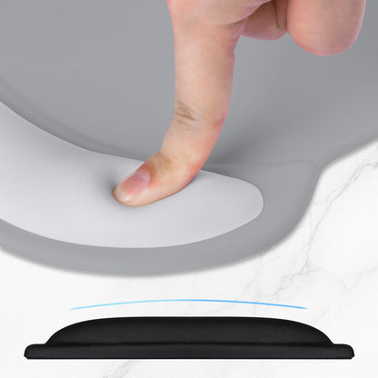 ITNRSIIET Ergonomic Mouse Pad with Comfort Gel Wrist Rest, Non-Slip PU Base, Smooth Textured Surface, Reduces Hand Fatigue & Wrist Pain, 8.7 x 7.2 Inch for Office Gaming Home, Light Gray Accent
