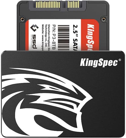 KingSpec 8TB 2.5 SSD SATA III Internal - 550MB/s Read, 520MB/s Write with 3D NAND Flash, for Laptop & Desktop PC Upgrade