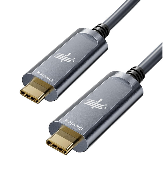 Fiber Optic USB C to USB C Cable(50ft),Slim High Speed 10Gbps USB 3.1 Active Optical Cable for Webcams,Cameras,AR/VR,Laptop etc,Grey