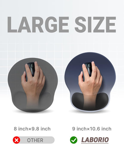 Ergonomic Mouse Pad with Wrist Rest, Large Mousepad(10.6'' x 9''), Wrist Support Mouse Mat with Non-Slip Base, Pain Relief for Laptop & Computer(Gradient Blue Black)