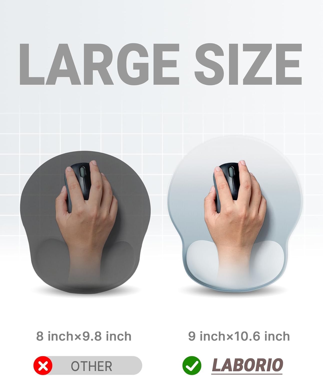 Ergonomic Mouse Pad Wrist Support, Comfortable Mouse Pad Wrist Rest, Relieve Wrist Pain Gel Mouse pad, Non-Slip Rubber Base Mousepad for Laptop, Computer(Gradient Grey Blue)