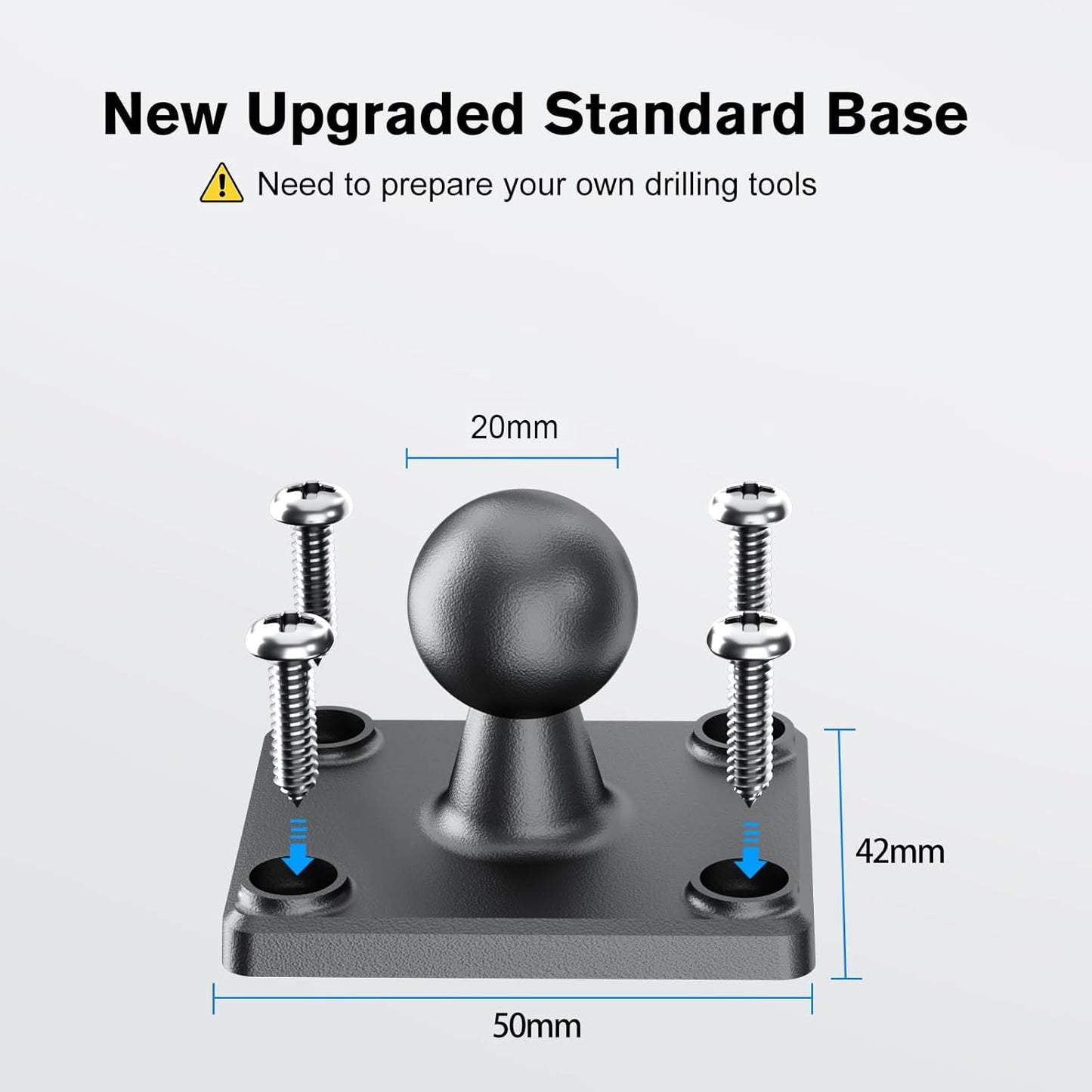 OHLPRO Car Tablet Holder - Heavy Duty Drill Base, Tablet Mount for Truck Compatible with iPad Samsung Tab 5"-13" Tablet and Phone, iPad Stand for Wall/Business/Vehicle/Desktop, etc.