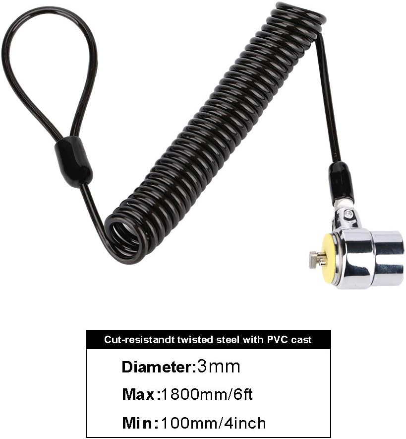 Keyed Alike 5Pack Security Hardware Cable Lock Kit,Retractable Cable Lock Portable Keyed Laptop Lock 5Keys 6.2Ft for Monitors, Laptops, MacBooks, Tablets, iPad,Mac mini,