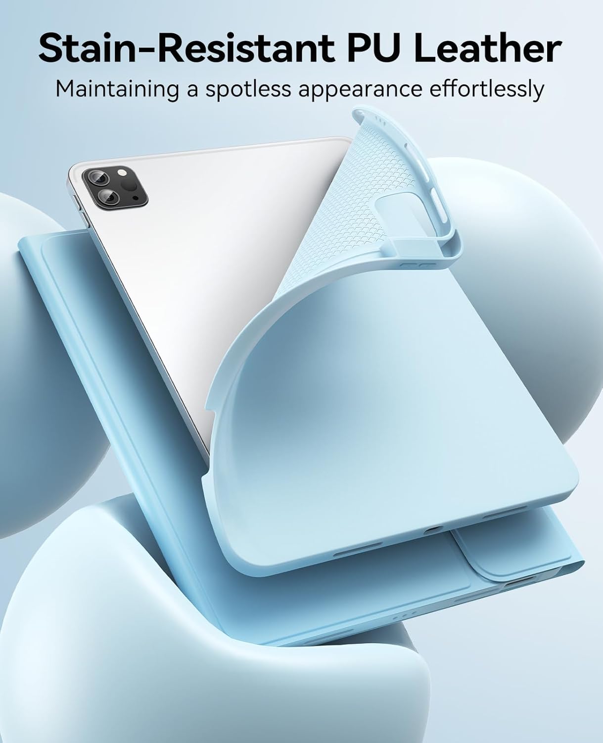 GreenLaw Keyboard Case for iPad Air 11-inch (M3/M2) 2025/2024 & Air 4th/5th Gen & iPad Pro 11 inch (1st/2nd/3rd/4th Gen), Smart Touchpad, 7-Color Backlit, Stain Resistant Cover, Sky Blue