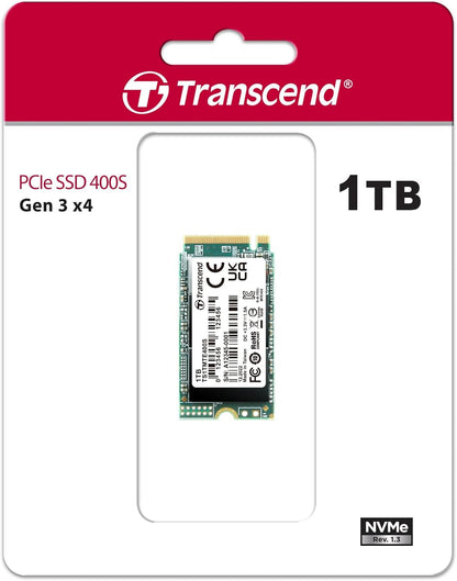 Transcend 1TB MTE400S M.2 2242 PCIe Gen3x4 SSD, Compatible with Ultra-Thin Laptops, Dram-Less Low Power, Up to 2000MB/s, TLC - TS1TMTE400S