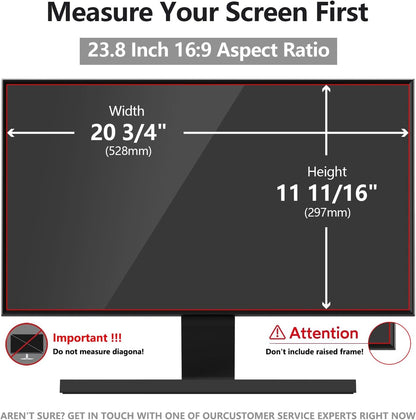 23.8 Inch Computer Privacy Screen Shield [2 Pack] for 16:9 Widescreen Desktop Monitor - Anti-Glare Blue Light Privacy Filter and Anti Spy Privacy Screen Protector Film