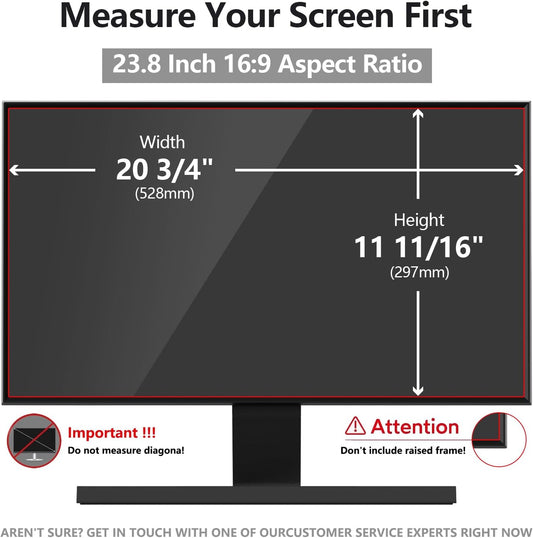 23.8 Inch Computer Privacy Screen Shield [2 Pack] for 16:9 Widescreen Desktop Monitor - Anti-Glare Blue Light Privacy Filter and Anti Spy Privacy Screen Protector Film