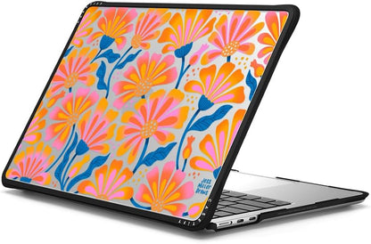CASETiFY Impact MacBook Air 13.6" (M2-M4) Case [Cushioned Impact Corners/Scratch-Resistant/Anti-Slip Grip] - Lazy Daisy - Clear Black