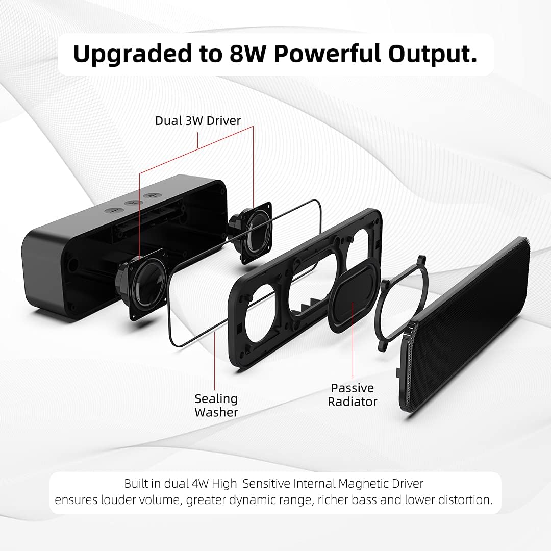 LIELONGREN [Newer] USB Computer Speaker for Desktop, Laptop Speaker, PC Speaker, Small Computer Soundbar with Hi-Quality Sound, Loud Control Volume, Rich Bass