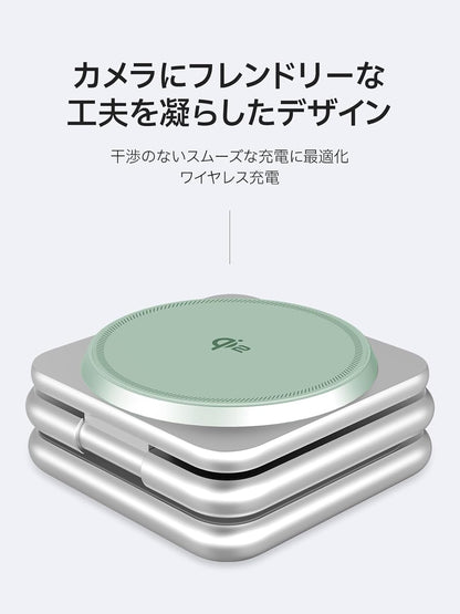 REDBEAN 3in1 Qi2 Wireless Charging Station, Mag-Safe Charger Stand Compatible with iPhone, Apple Watch & AirPods, 25W Foldable Fast Charging Dock, Aluminum Alloy for Multiple Devices, SpaceGray