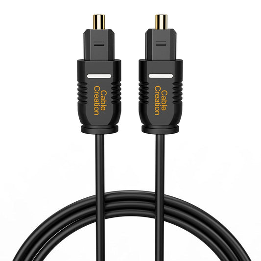 CableCreation Optical Digital Audio Cable 10FT, Thin Fiber Optic Toslink Gold Plated Optical S/PDIF Cord for Home Theater, Sound Bar, TV, PS4, Xbox, VD/CD Player, Game Console& More, Black