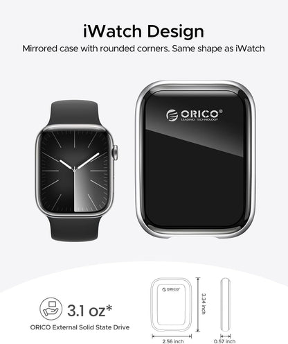 ORICO 1TB Portable SSD Up to 2000MB/s External Solid State Drive, USB 3.2 Gen 2x2 20Gbps with 2 in 1 USB C Cable, Compatibility with MacBook, iPad, iPhone 15, PSSD - A20