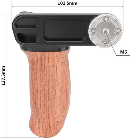 CAMVATE Ergonomic Wooden Hand Grip with Rosette M6 Thread Screw Connection for Camera Shoulder Mount Rig(Right Hand) - 2927