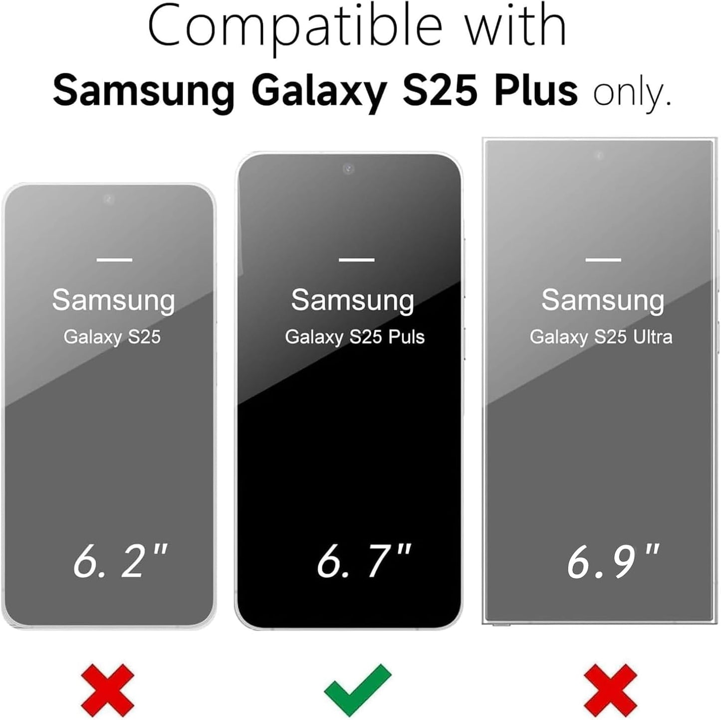 Battery Case for Galaxy S25 Plus, [12000mAh] Slim Portable Protective Fast Charging Case Backup Power Bank Battery Case Compatible with Galaxy S25 Plus-6.7 inch-Black