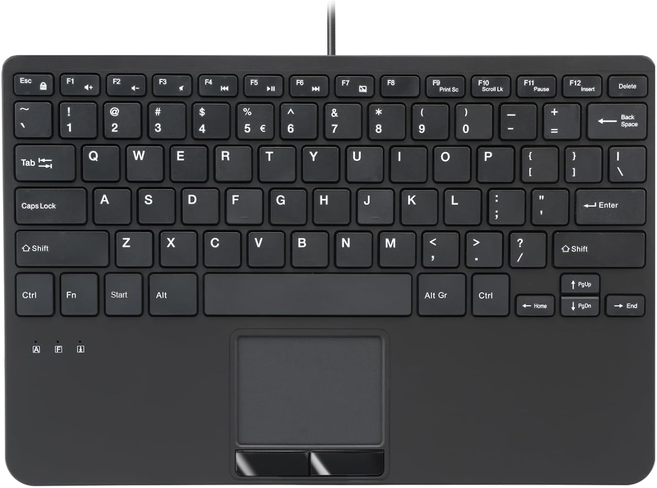 Perixx PERIBOARD-525 US, Wired Mini USB Keyboard with Touchpad - X Type Scissor Keys - 11.18x7.17x1.1 Inches - Build-in 2 USB Hubs - US English