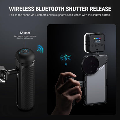 NEEWER PA082 S25 Ultra Phone Cage Holder for Recording Filming with 2X Handle, 67mm Filter Adapter, 17mm Lens Backplate, T Mount Adapter, Video Rig Stabilizer Compatible with Samsung Galaxy S25 Ultra