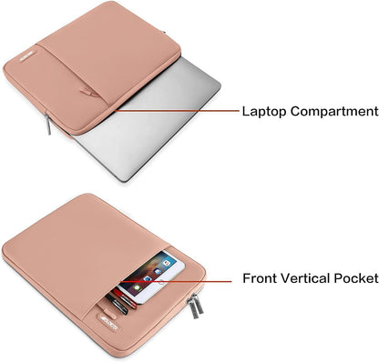 MOSISO Laptop Case 13 inch, 13 inch Laptop Sleeve Compatible with MacBook Air M4 M3 M2 M1 2025-2018 / Pro M2 M1 2025-2016, Polyester Vertical Computer Sleeve Bag with Pocket, Salmon Pink
