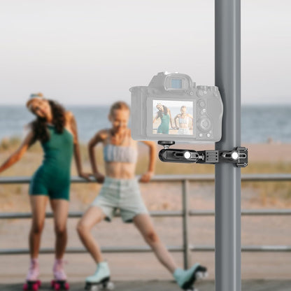 NEEWER Super Clamp Magic Arm Camera Mount with Phone Holder Action Cam Adapter Ball Heads 1/4" Threads Cold Shoe Cleaning Cloth Compatible with SmallRig GoPro for Desk Tripod Crossbar Gimbal Rod, ST83