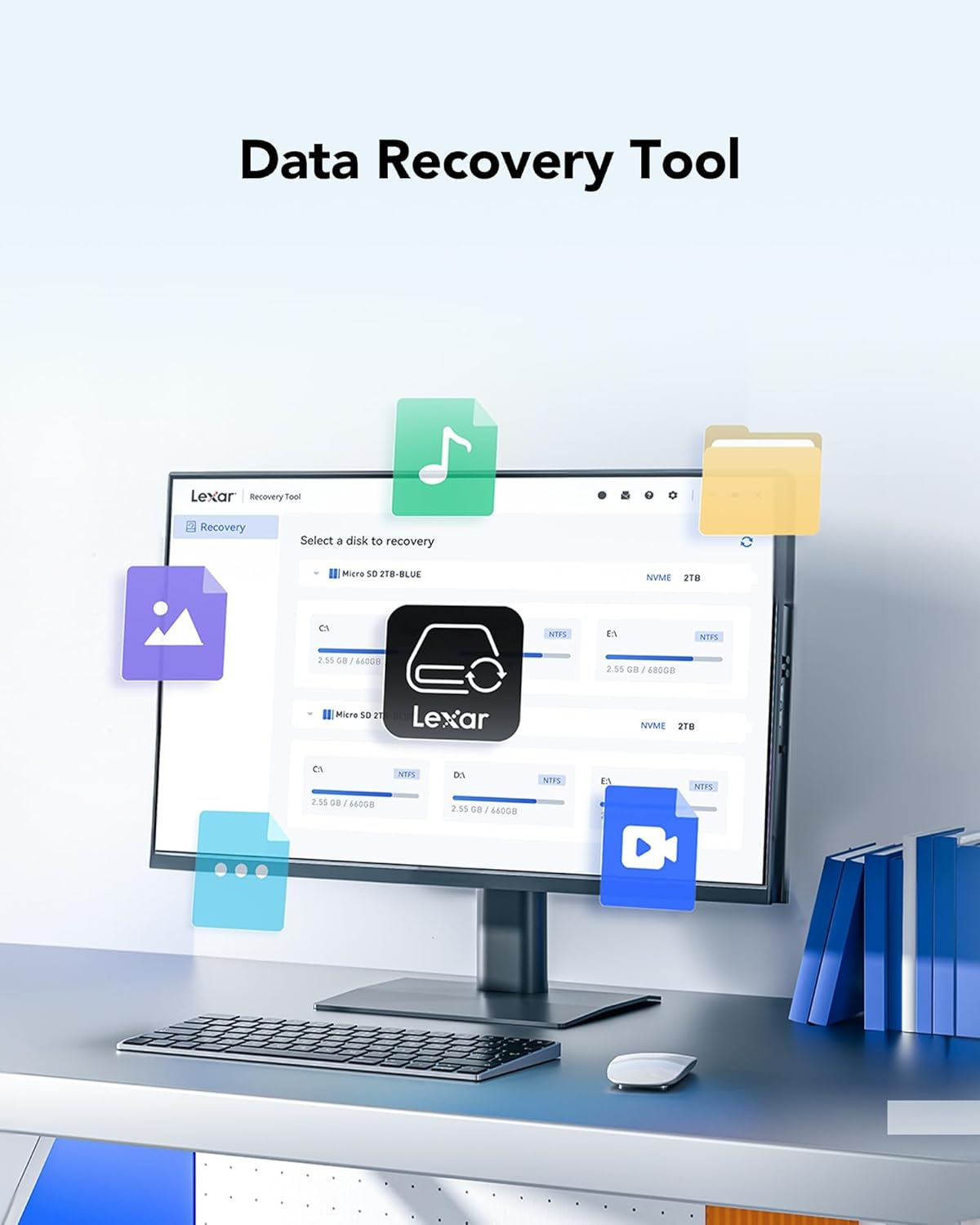 Lexar 1TB Blue Micro SD Card Up to 160MB/s, microSDXC UHS-I Memory Card with SD Adapter, C10, U3, A2, V30, Full HD, 4K UHD, High Speed TF Card