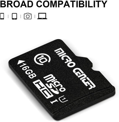 INLAND Micro Center 16GB Class 10 Micro SDHC Flash Memory Card with Adapter for Mobile Device Storage Phone, Tablet, Drone & Full HD Video Recording - 80MB/s UHS-I, C10, U1 (2 Pack)