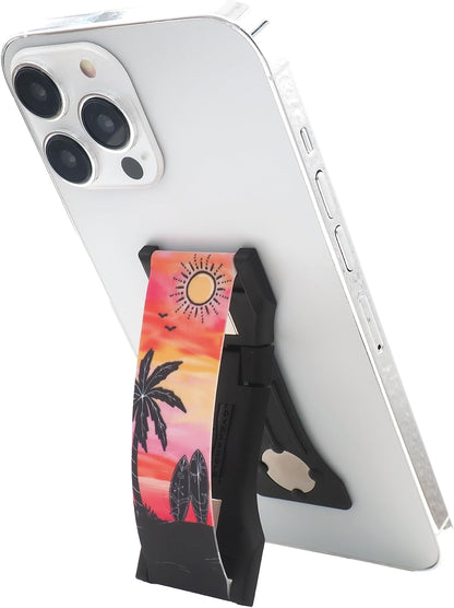 LOVEHANDLE PRO Premium Phone Grip - Silicone Phone Strap - Magnetic Phone Mount and Kickstand for Smartphone and Tablet - Dawn Patrol