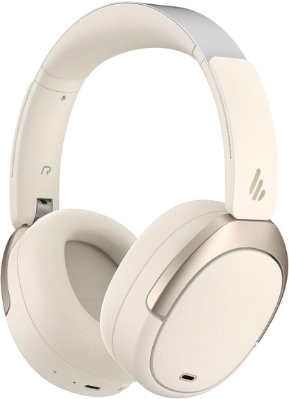 Edifier W80 Over Ear Headphones with -49dB Active Noise Cancelling, LDAC Hi-Res Wired & Wireless, AI Clear Call, Fast Charging, Multipoint Connection, Bluetooth V5.4 - Ivory
