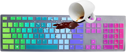 Keyboard Cover for Dell KM636 KB216 KB216t KB216d KB216p Wired & Wireless Keyboard, Dell Optiplex 5250 3050 3240 5460 7450 7050, Dell Inspiron Desktop 24" 27" 5400 5490 7700 7790 3475 3670 3477-RW