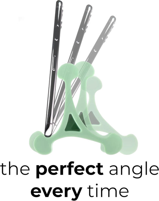 Skalene Phone Stand - 100% Silicone Rubber, Adjustable Phone Holder, Prop, Rest - Desk, Office, Home, Kitchen Accessory (Mint Green)