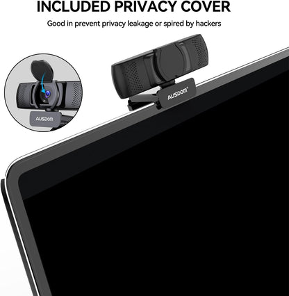 AUSDOM 4K Webcam, Autofocus Webcam with Microphone, Privacy Cover, Plug and Play USB Computer Web Camera for Pro Streaming/Online Teaching/Video Calling/Zoom/Skype (Black-4K)