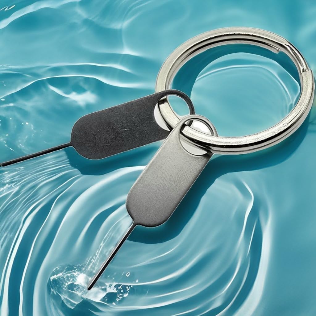 2 Pack PHONSUN Universal Sim Card Tray Removal Tool SD Opening Eject Pin fits Keyring for iPhone iPad Samsung Galaxy Google Pixel Motorola Phones - Small