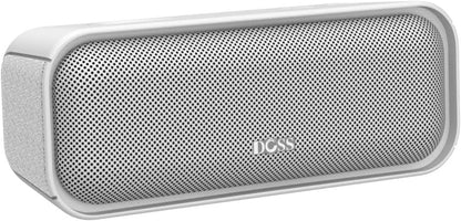 DOSS SoundBox Pro Bluetooth Speaker with 20W Stereo Sound, Active Extra Bass, IPX6 Waterproof, TWS Pairing, Multi-Colors Lights, 20H Playtime, Portable for Beach, Outdoor-Grey