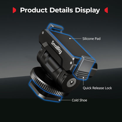 SMALLRIG Cold Shoe Adapter Mount for DJI Osmo 360 / Action 5 Pro / 4 / 3, with Quick Release Mount, 180° Tilt Adjustable - 5436